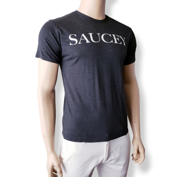 Charcoal Gray "Saucey" Print T-Shirt - Picture 3 of 8
